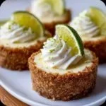 Delicious no-bake mini key lime pies topped with whipped cream