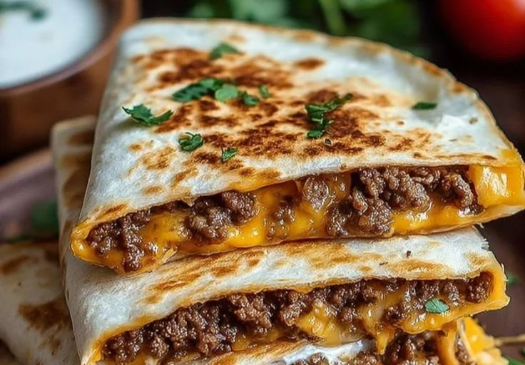Smashburger Quesadillas served with salsa and toppings