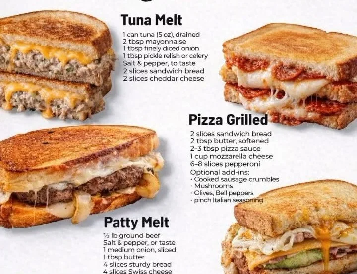 Delicious tuna melt grilled cheese sandwich with golden crust and melted cheese